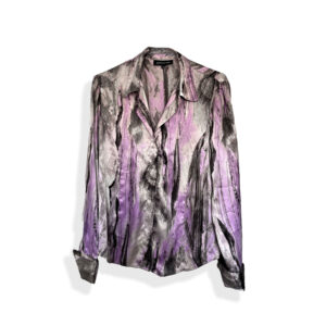 blusa vintage satinada manga larga