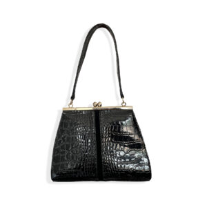 Bolso mini vintage cuero sintético negro