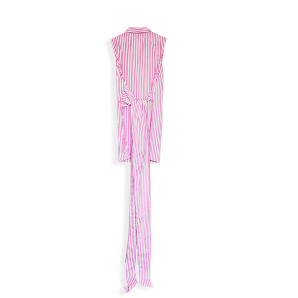 Vestido rosa con rayas blancas - Image 3