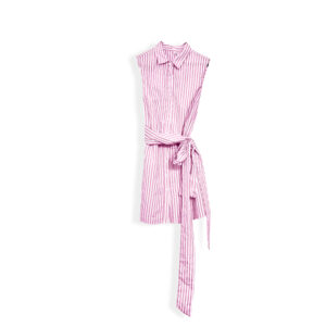 Vestido camisa blanco rosa